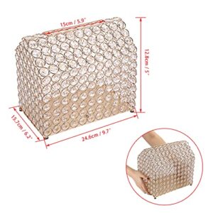 ELLDOO Crystal Wedding Card Box, House Shape Money Card Box Gold Gift for Wedding Receptions, Centerpiece Decor, Anniversary, Keepsake, Gift Display Box