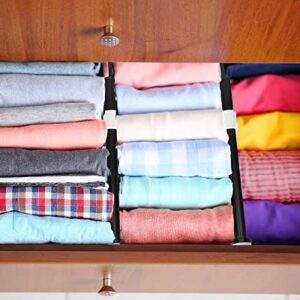 12 Pcs Drawer Dividers Organizer Adjustable Separators 4" High Expandable from 11"-17" Drawer Organization Separators Dresser Drawer Organizers Divider for Clothes Closet Kitchen Clothing Bedroom