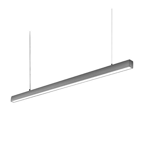 SCON 4FT Pendant Linear LED Suspended Lighting 30W LinkableModern Fixture FloodLight for Room Office Shop Garage (3000K-Warm White/90°/Ra85/Grey)