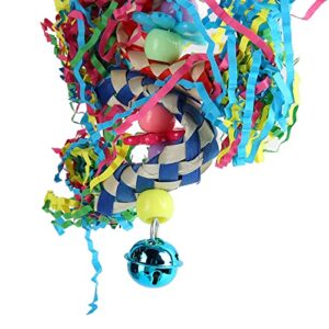 Zerodis Bird Parrots Shredding Toys, Relieve Anxiety Hanging Bird Bells Toy Bird Bells Toy Safe Healthy Bite Resistant with Sweet Sound for Parrots Pet Parrot Parakeet Cockatiel