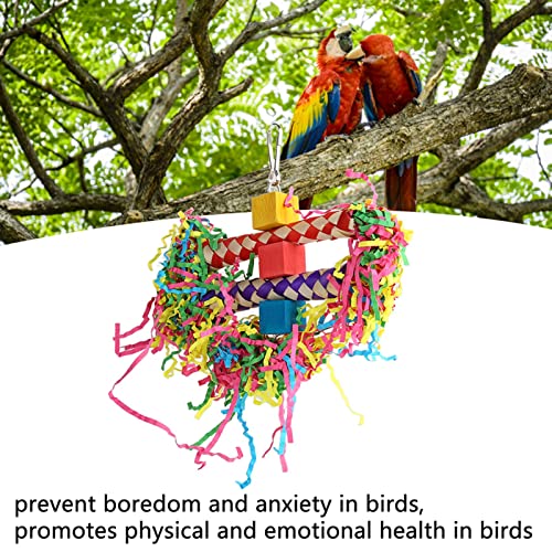 Zerodis Bird Parrots Shredding Toys, Relieve Anxiety Hanging Bird Bells Toy Bird Bells Toy Safe Healthy Bite Resistant with Sweet Sound for Parrots Pet Parrot Parakeet Cockatiel