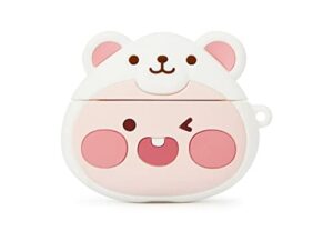 kakao official merchandise- snow village theme cases compatible with airpods 3rd generation-ryan in penguin costume and apeach in polar bear costume (polar bear apeach)