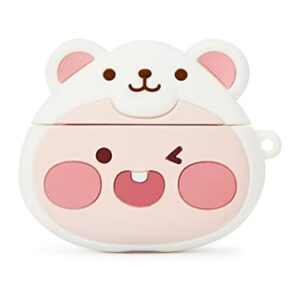 KAKAO Official Merchandise- Snow Village Theme Cases Compatible with Airpods 3rd Generation-Ryan in Penguin Costume and Apeach in Polar Bear Costume (Polar Bear Apeach)