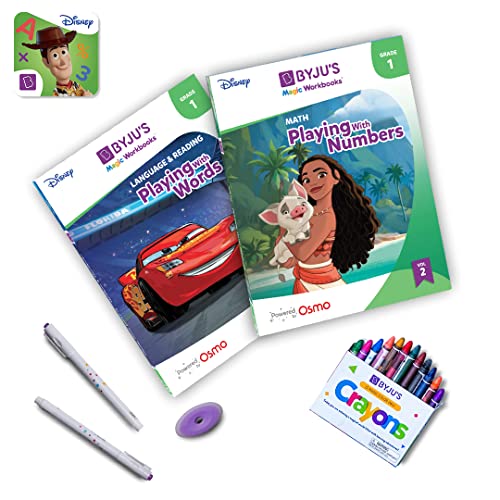 BYJU'S Magic Workbooks: Disney 1st Grade Math, Language & Reading - Ages 5-7 - Includes Disney & Pixar Characters - for Boys & Girls - Works with iPad & Fire Tables (Osmo Base Required)