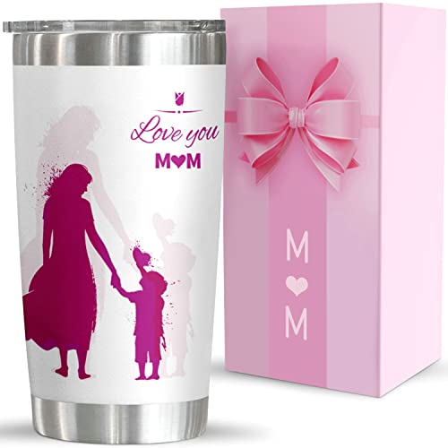 Mothers Day Gifts for Mom, New Mom, Mother in Law, Stepmom - Best Mom Gift idea for Christmas Valentines Day, Birthday Gifts for Mom, Gifts for Mom from Daughter, Son - 20oz Coffee Tumbler for Mom