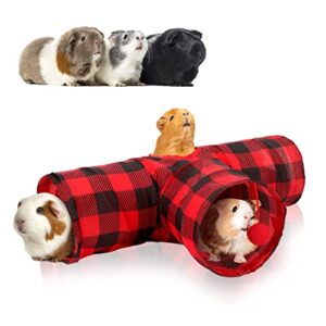 rypet guinea pig tunnels & tubes collapsible 3 way small animals hideaway activity tunnel toys for guinea pig chinchilla ferret hamster