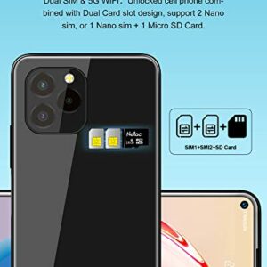 Unlocked Cell Phone, 6.8" HD Screen, Full Glass Appearance Design, Android 11 Unlocked Smartphone 6GB+128GB/ 256GB Expandable 48MP Camera 6500mAH Battery 4G Dual Analog Face/Fingerprint ID OTG