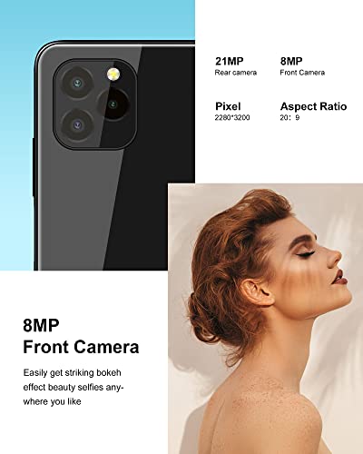 Unlocked Cell Phone, 6.8" HD Screen, Full Glass Appearance Design, Android 11 Unlocked Smartphone 6GB+128GB/ 256GB Expandable 48MP Camera 6500mAH Battery 4G Dual Analog Face/Fingerprint ID OTG