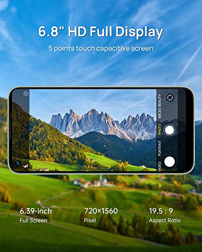 Unlocked Cell Phone, 6.8" HD Screen, Full Glass Appearance Design, Android 11 Unlocked Smartphone 6GB+128GB/ 256GB Expandable 48MP Camera 6500mAH Battery 4G Dual Analog Face/Fingerprint ID OTG