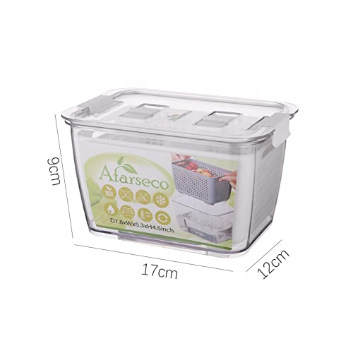 Fresh Produce Saver Containers with Herb Keeper and Air Vent Lids - Keep Fruits, Vegetables, Lettuce, Berries, and Salad Fresh in the Fridge - Removable Colander and Kitchen Organization Solutions