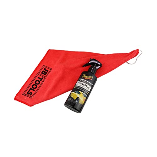 JB Tools Red Microfiber Towel 12" x 12" and MEGUIARS G17506 Ultimate Quik Wax