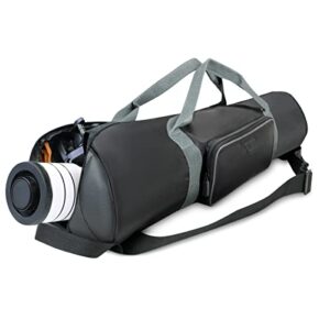 usa gear refractor telescope case - holds telescopes/tripod 21 to 35 inches - adjustable extension, storage bag pocket, and strap - compatible with toyerbee, gskyer, celestron telescope bags and cases