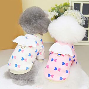 Dog Clothes for Small Dogs,Kawaii Dog Sweaters with Wing Decoration for Small Dogs Girl and Boy,Puppy Clothes Soft Warm for Winter,Autumn White M