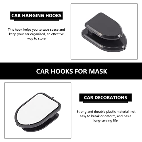 VICASKY Face Mask Organizer 15pcs Car USB Mini Purse Self-Adhesive Storage and Cables Adhesive Keys for Hooks Self Black Multifunctional Cable Hanging Charging Dashboard Mask