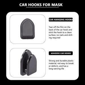 VICASKY Face Mask Organizer 15pcs Car USB Mini Purse Self-Adhesive Storage and Cables Adhesive Keys for Hooks Self Black Multifunctional Cable Hanging Charging Dashboard Mask
