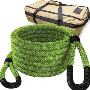 greaker 1" x30' (33,900lbs mbs) kinetic energy recovery tow rope heavy duty offroad snatch strap for utv, atv, truck, car, jeep, tractor - unique 4x4 style