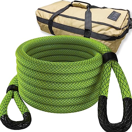 Greaker 1" x30' (33,900lbs MBS) Kinetic Energy Recovery Tow Rope Heavy Duty Offroad Snatch Strap for UTV, ATV, Truck, Car, Jeep, Tractor - Unique 4x4 Style