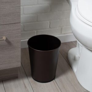Bath Bliss 5 Liter Small Wastebasket | 2 Pack | Round Open Top | Trash Can | Bathroom | Bedroom | Kitchen | Office | Dorm | Disposal Waste Bin | Garbage | Oil Rubbed Bronze
