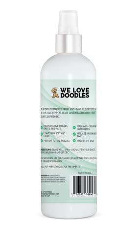 We Love Doodles Dog Detangler Spray - Leave-in Conditioner for Dogs - Dog Detangling Spray - Dematting Spray for Dogs - Tangle Remover - Made in The USA - Large 16 fl oz (Lavender)