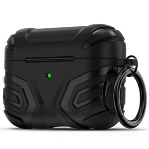 maxjoy 2022 airpods pro 2nd generation case cover with lock, military armor airpod pro 2nd generation with keychain for men women shockproof protective case for airpods pro 2 case,black