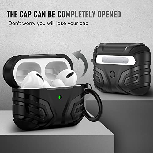 Maxjoy 2022 Airpods Pro 2nd Generation Case Cover with Lock, Military Armor AirPod Pro 2nd Generation with Keychain for Men Women Shockproof Protective Case for AirPods Pro 2 case,Black