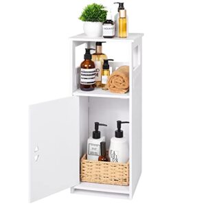 bathroom floor storage cabinet white,narrow space cabinet with door and shelf,bathroom furniture cabinet,side organizer rack stand table,side table/nightstand/side cabinet for bedroom living room.