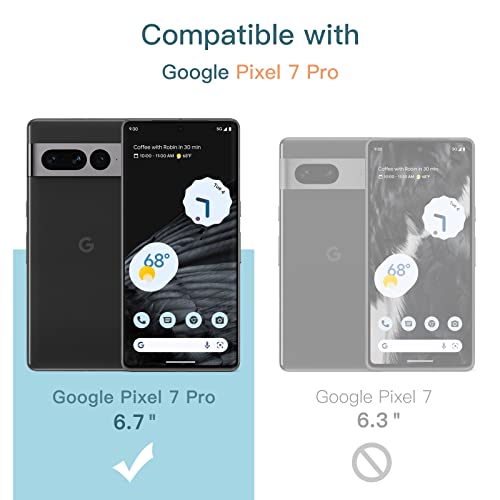 JETech Screen Protector for Google Pixel 7 Pro with Camera Lens Protector, Flexible TPU Film, Fingerprint ID Compatible, HD Clear, Easy Install, 2-Pack Each