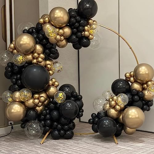 HEOMU 6.6FT Round Backdrop Stand Circle Balloon Arch Stand, Metal Arch Backdrop Stand Circle Balloon Arch Frame Wedding Arches for Ceremony, Birthday Party, Baby Shower Backdrop Decoration, Gold