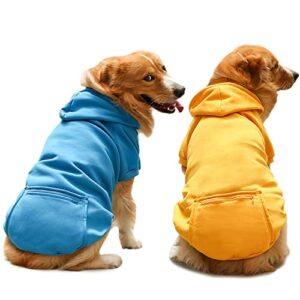 dog hoodie 2 pieces dog hoodie sweater with hat and pocket warm and soft dog sweaters for small medium dogs winter pet dog puppy hoodies sweatshirt cold weather dog coat clothes for boys or girls