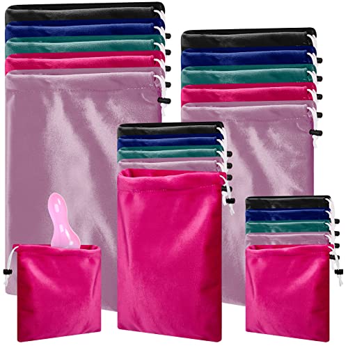 20 Pcs Adult Game Toy Storage Bags Drawstring Gift Bags Pouches for Toys Lightweight Ditty Stuff Pouch Multi Purpose Foldable Compact Home Travel Toy Bag Sunglasses Pouch Case, 4 Sizes (Classic)