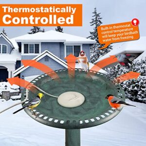 YaNovate Bird Bath Deicer for Outdoors in Winter, 2023 Birdbath Deicer 70 Watts Pond De-icer Full-Covered Aluminum Water Heater Heated Thermostatically Controlled with Auto Shut Off for Patio Yard