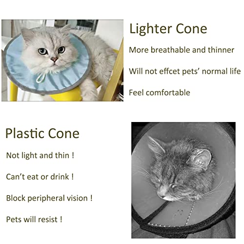 Waterproof Cat Recovery Collar, Adjustable Pet Cone Collar, Protective Cat Neck Cones to Stop Licking Wounds, Lightweight Kitten Cones After Surgery, Elizabethan E Collar for Cats, Small Dog, Puppy