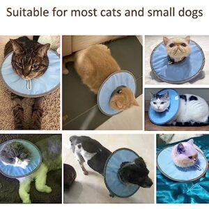 Waterproof Cat Recovery Collar, Adjustable Pet Cone Collar, Protective Cat Neck Cones to Stop Licking Wounds, Lightweight Kitten Cones After Surgery, Elizabethan E Collar for Cats, Small Dog, Puppy