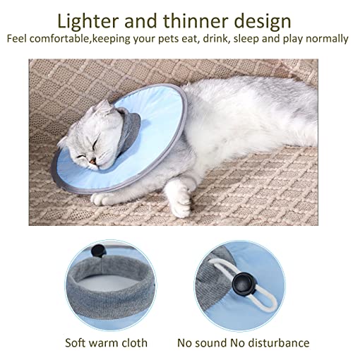 Waterproof Cat Recovery Collar, Adjustable Pet Cone Collar, Protective Cat Neck Cones to Stop Licking Wounds, Lightweight Kitten Cones After Surgery, Elizabethan E Collar for Cats, Small Dog, Puppy