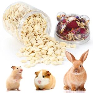 hgpoklvt hamster rabbit and chinchilla snacks, freeze-dried tofu with the scent of flowers, extra large capacity of 25 oz, meet its stomach