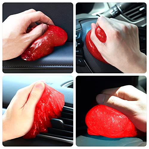 DNA MOTORING TOOLS-00254 Car Cleaning Jelly Auto Detailing Tool Universal Car Clean Gel Auto Interiors Home & Office Electronics Cleaning,Red