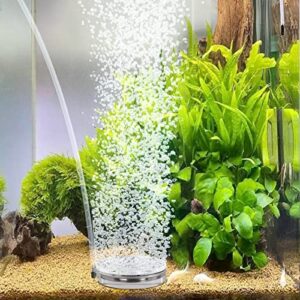 hygger air stones for aquariums, transparent acrylic fish tank bubbler kit with air tube, ultra silent bubble stone super-high dissolved oxygen diffuser for aquarium fish tank and hydroponic