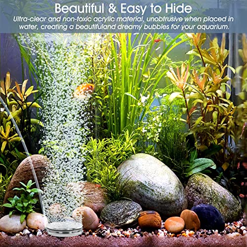 hygger Air Stones for Aquariums, Transparent Acrylic Fish Tank Bubbler Kit with Air Tube, Ultra Silent Bubble Stone Super-High Dissolved Oxygen Diffuser for Aquarium Fish Tank and Hydroponic