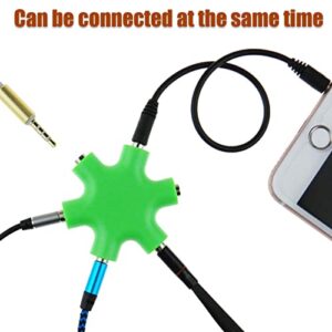 5PCS Multiple Headphone Splitter 5 Jack 3.5mm Audio Adapter 1 Male to 5 Port Female Splitter with 3.5mm Stereo Cable for iPhone iPod Earphone Headset Mp3 Player Cell Phone