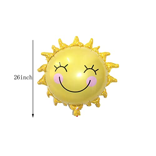 5PCS 26inch Sun Flower Foil Balloons Sunshin Sun Aluminum Balloon Birthday Wedding Decoration Summer Themed Party Decoration