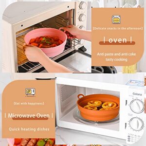 Karjraxrn 8.5 in Air Fryer Silicone Liners Folding Air Fryer Silicone pot, More Space Saving Food Safety Reusable Air Fryer Silicone Basket