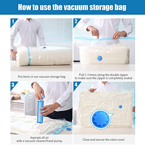 LEPAYU Vacuum Storage Bags Space Saver Bags with Hand-pump Travel Storage Bag for Bedding,Pillows,Towel,Clothes(5 pack 16 * 24 in)