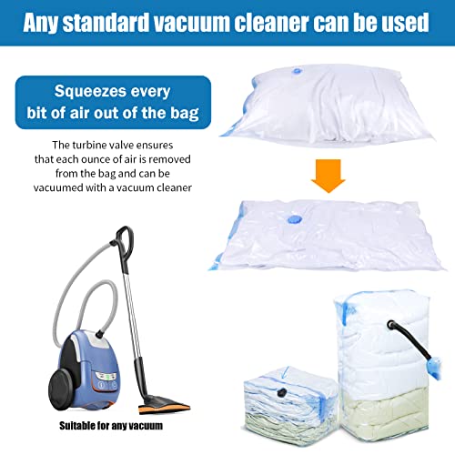 LEPAYU Vacuum Storage Bags Space Saver Bags with Hand-pump Travel Storage Bag for Bedding,Pillows,Towel,Clothes(5 pack 16 * 24 in)