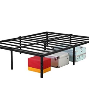 LIJQCI 16 Inch Queen Bed Frame, Metal Platform Bed Frames 3000 lbs Heavy Duty Steel Slat Support Easy Assembly Mattress Foundation Noise Free No Box Spring Needed, Black