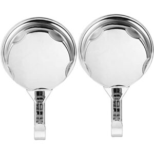 zerodeko silver suction cup hooks 2pcs punch free suction cups vacuum hook for flat smooth wall surface towel robe bathroom kitchen shower bath coat