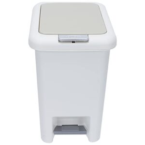 alipis 1pc l room plastic pedal containers bucket home household can hoary on foot storage bedroom kitchen versatile decorative bin for trash rubbish designed basket bathroom