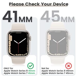 Tensea [3Pack] for Apple Watch Screen Protector Case Series 9 8 7 41mm Accessories, iWatch Hard PC Diamond Bumper Case Built-in Tempered Glass Film, Protective Bling Face Cover for Women Girls, 41 mm