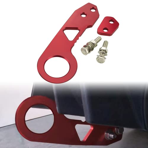 Mejiao Rear Tow Towing Hook for Universal Car,Aluminum Auto Trailer Hook-Red