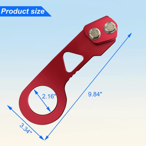 Mejiao Rear Tow Towing Hook for Universal Car,Aluminum Auto Trailer Hook-Red