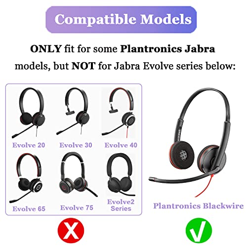 Ear Cushions for Plantronics Headset Earpads Replacement Foam Ear Pad Designed for Plantronics HW251N HW261N HW510 HW520 Blackwire C320 3210 3220 3320 Jabra PRO 920 Biz 2300 GN2000 Headphones (4 Pack)